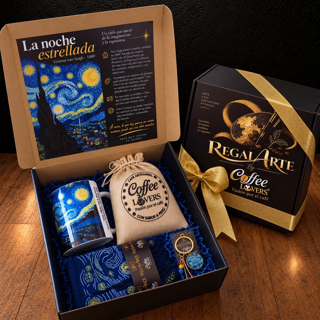 van goht arte 3 Gift Box Arte&Café "La Noche Estrellada" Vincent Van Gogt 2 - Imagen 1